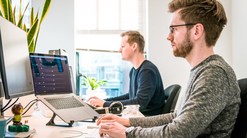 Team working at desk